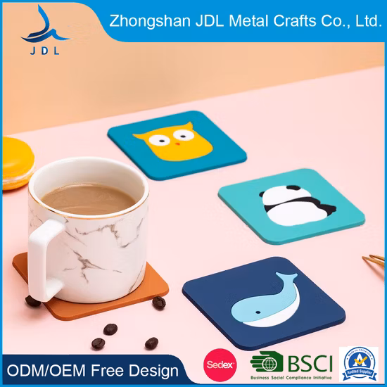 Tasse en verre personnalisée, autocollant lumineux LED, napperon souple avec Logo imprimé, dessous de verre en caoutchouc PVC, accessoire de cuisine, offre spéciale