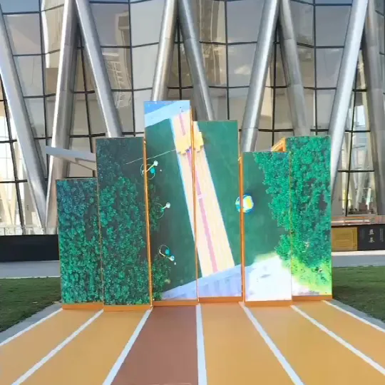 La publicité créative P6 lance un écran LED circulaire sphérique intérieur RVB à courbe cylindrique cubique